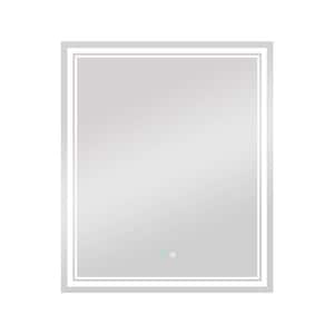 30 in. W x 36 in. H LED Rectangular Frameless Wall Bathroom Vanity Mirror Touch Control in Sliver