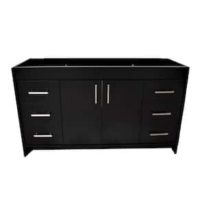 Rio 60 in. W x 19 in. D 34 in. H Bath Vanity Cabinet without Top in Black