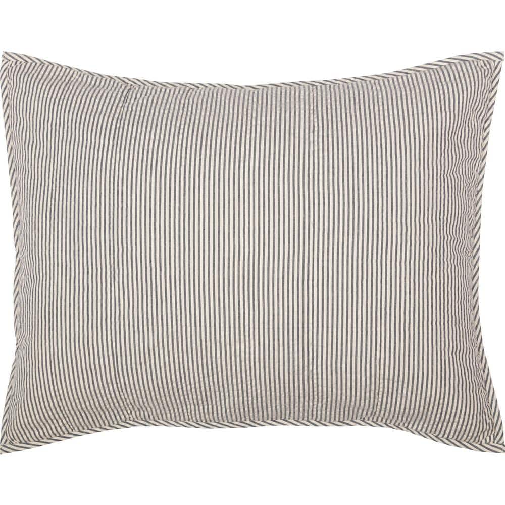 Hatteras Seersucker Blue and White Striped Cotton Standard Sham