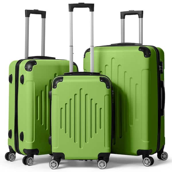 Karl home Nested Hardside Luggage Set in Matcha Green, 3 Piece - TSA Compliant