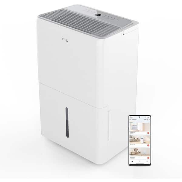 TCL 50 pt. 4500 sq. ft. Smart Dehumidifier in. White, Ideal for Basements, Rooms