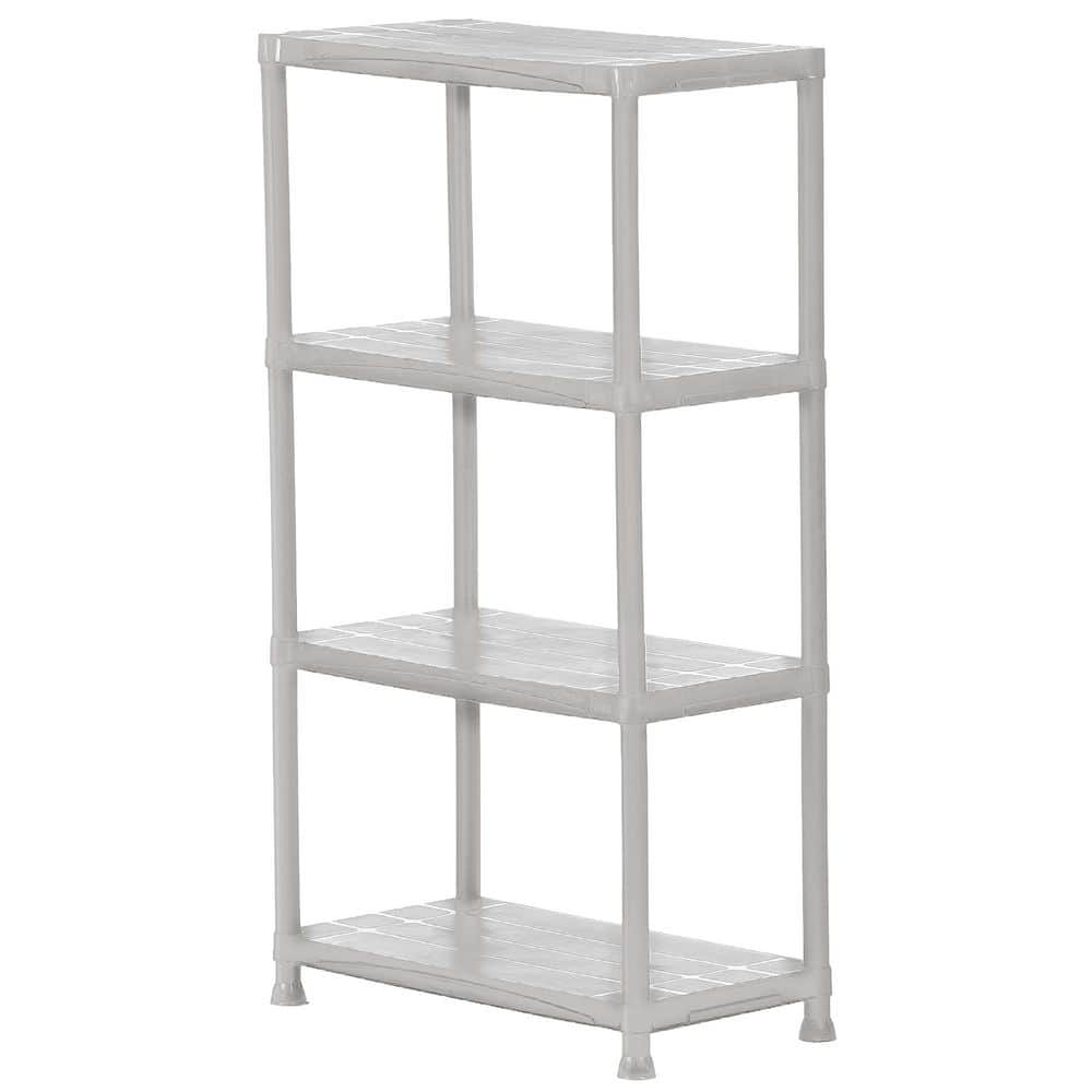 HDX 4-Tier Easy Assembly Multi-purpose Plastic Garage Storage