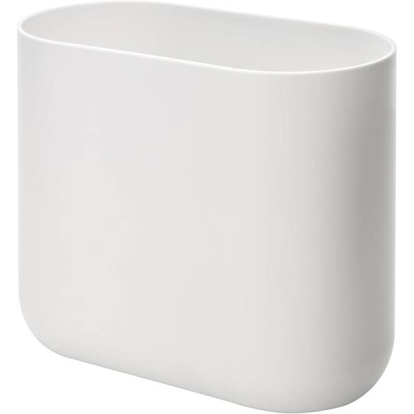 Aoibox Slim Oval Plastic Waste Basket Kitchen Bin for Home Bathroom and Office Use - 10.56 in. W. x 5.5 in. x 9.77 in. White
