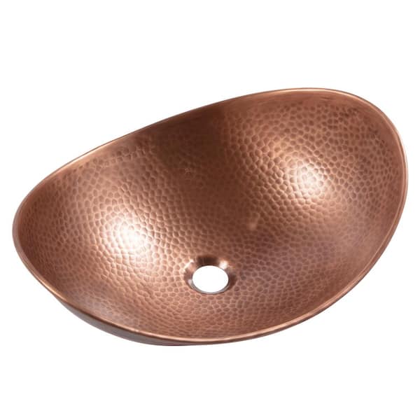 Confucius 16 Gauge 19 in. Copper Vessel Bath Sink in Antique Copper