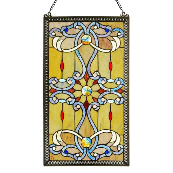 River of Goods Amber Stained Glass Brandi's Window Panel