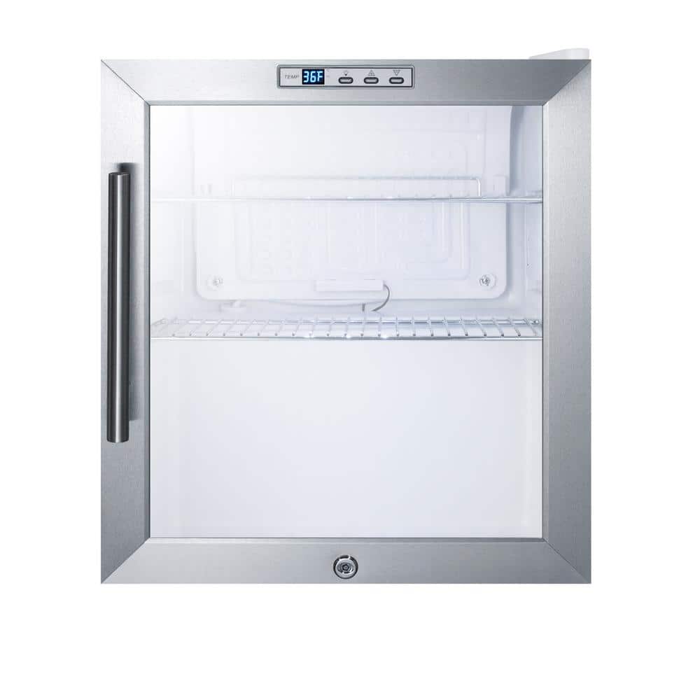Summit Appliance 1.7 cu. ft. Glass Door Mini Refrigerator in White without Freezer