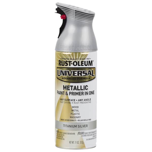Rust-Oleum 245220 Universal All Surface Metallic Spray Paint, 11 oz, Titanium  Silver - Rustoleum For Plastic 