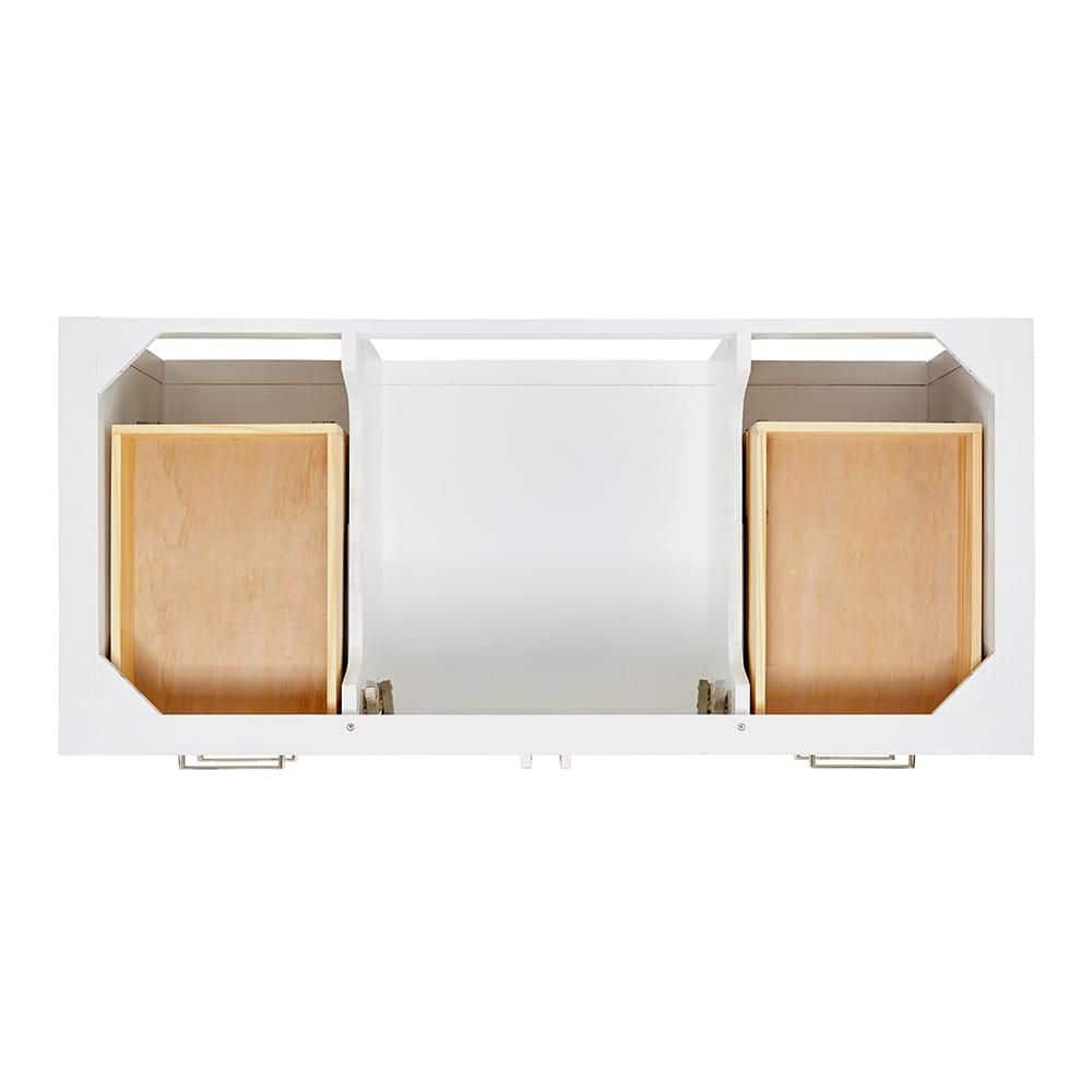 Magnolia 49" White Solid Wood Single Bathroom Vanity with Quartz Top