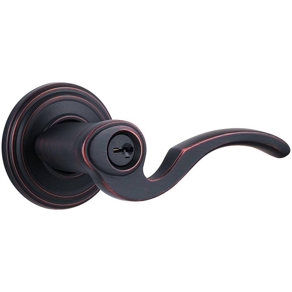Kwikset Brooklane Venetian Bronze Entry Door Handle Featuring
