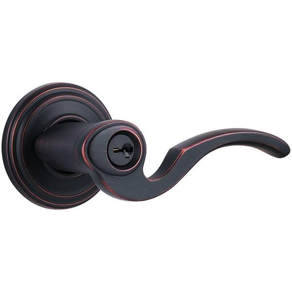 Kwikset Brooklane Venetian Bronze Entry Door Handle Featuring