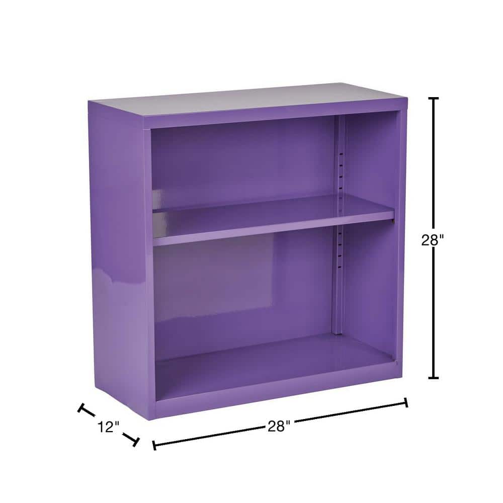 Adjustable Purple Metal 31" Bookcase with Shelves