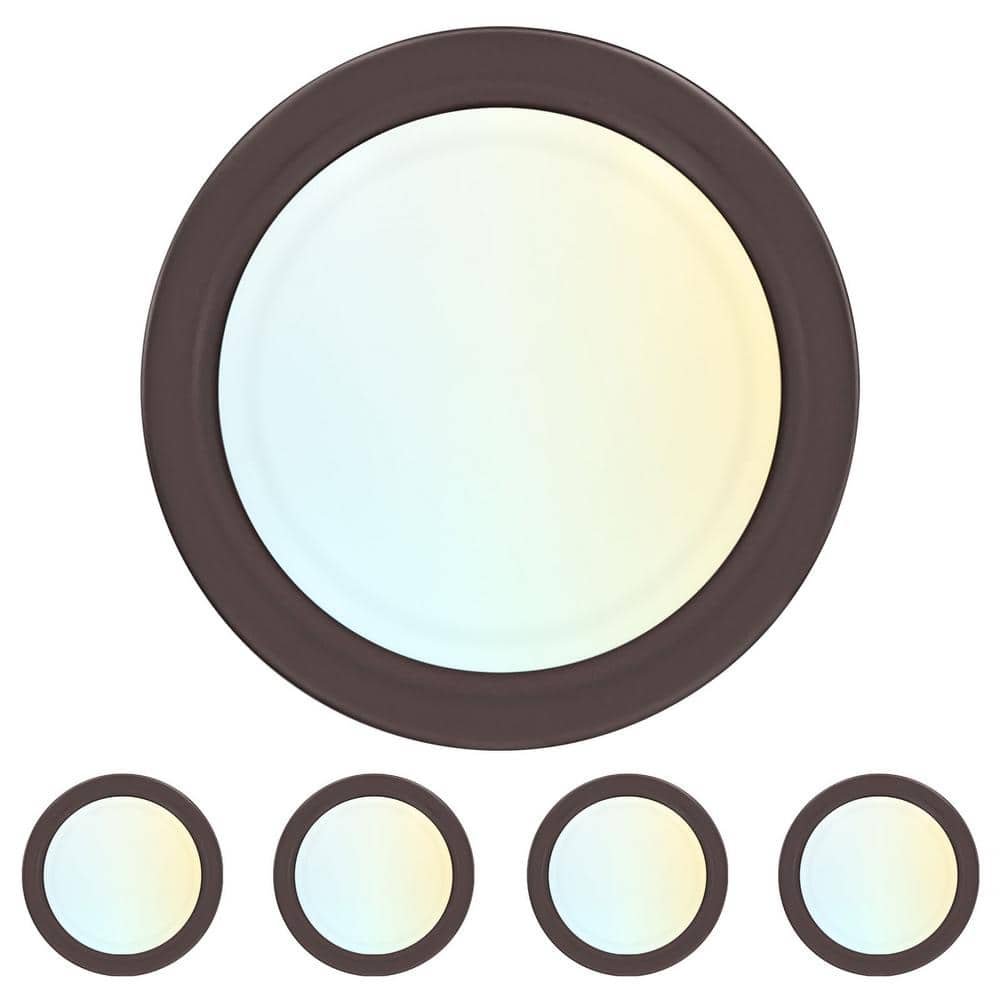 6 in. LED Disk Lights, Dimmable Flush Mount, 5CCT 2700K - 5000K, 12.5 Watt, 1000LM, Damp Rated Bronze 4 Pack price history on PriceWatchPro