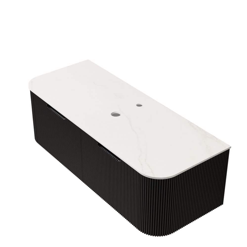 48 in. Bath Vanity Cabinet without Top in Black with Carrara White Sintered Stone Countertop, Basin Not Included price history on PriceWatchPro
