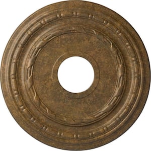 1 in. x 15-3/8 in. x 15-3/8 in. Polyurethane Dublin Ceiling Medallion, Rubbed Bronze