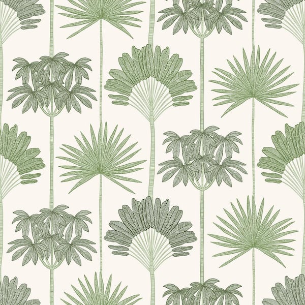 NuWallpaper Kentia Green Peel and Stick Wallpaper