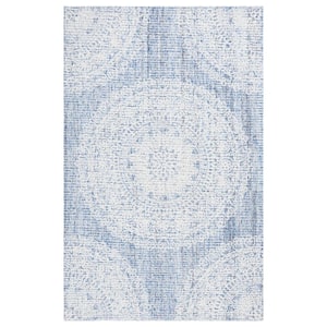 Ebony Blue/Ivory 4 ft. x 6 ft. Oriental Area Rug