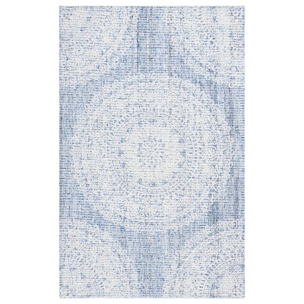 SAFAVIEH Ebony Blue/Ivory 6 ft. x 9 ft. Oriental Area Rug