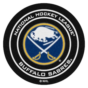 Buffalo Sabres Black 27 in. Round Hockey Puck Mat
