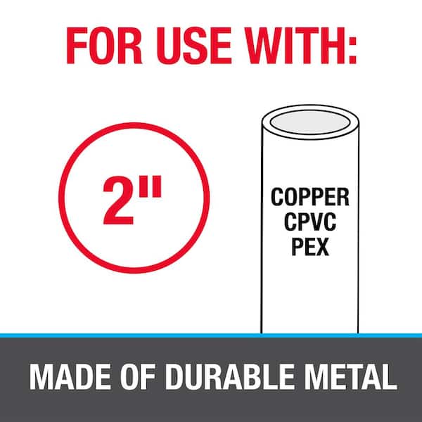 2 in. Copper 2-Hole Pipe Hanger Strap