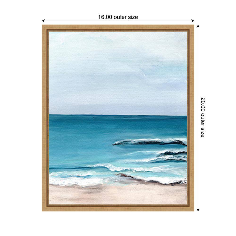 Oceanside View I Scenic Coastal Canvas Print with Maple Frame