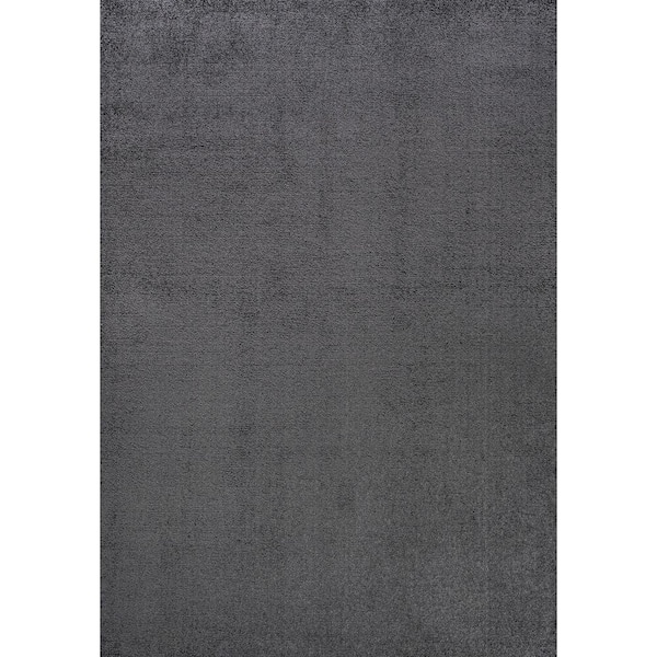 Haze Solid Low-Pile Black 8 ft. x 10 ft. Area Rug