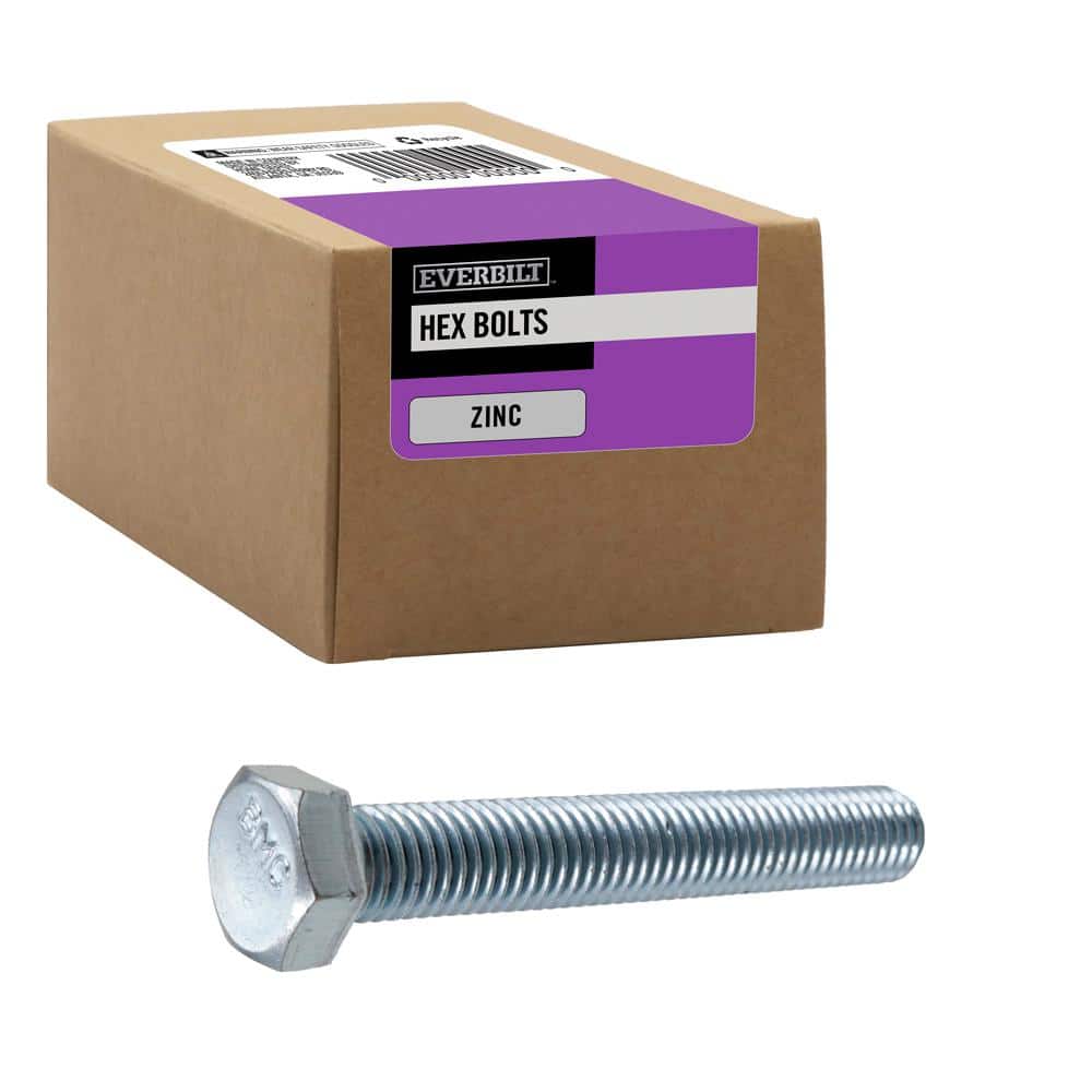 Everbilt 1/2-13 in. x 3-1/2 in. Zinc Plated Hex Bolt 801016 The Home Depot