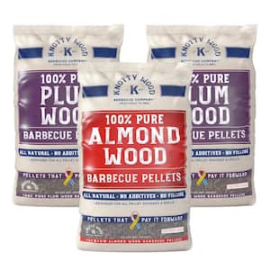 20 lbs. Pure Plum Wood (2-Pack) + 20 lbs. Pure Almond Wood BBQ Smoker Pellets Value Pack