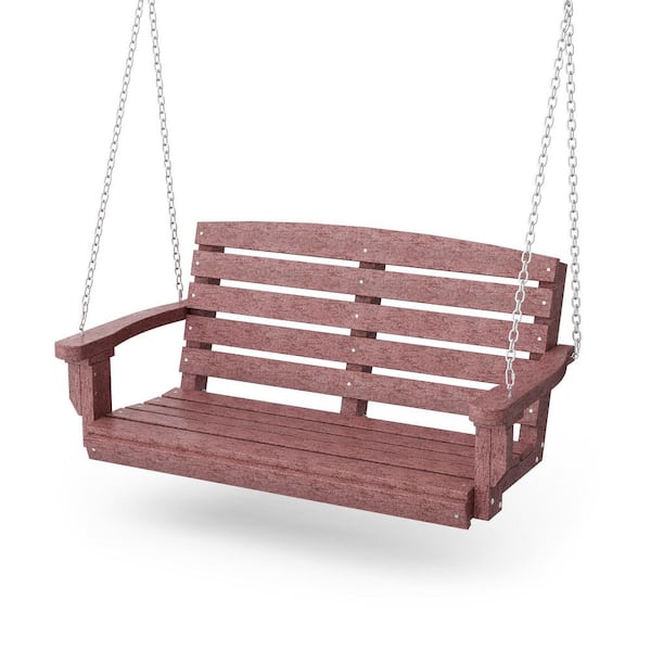 Wildridge Classic 2-Person Cherrywood Plastic Porch Swing