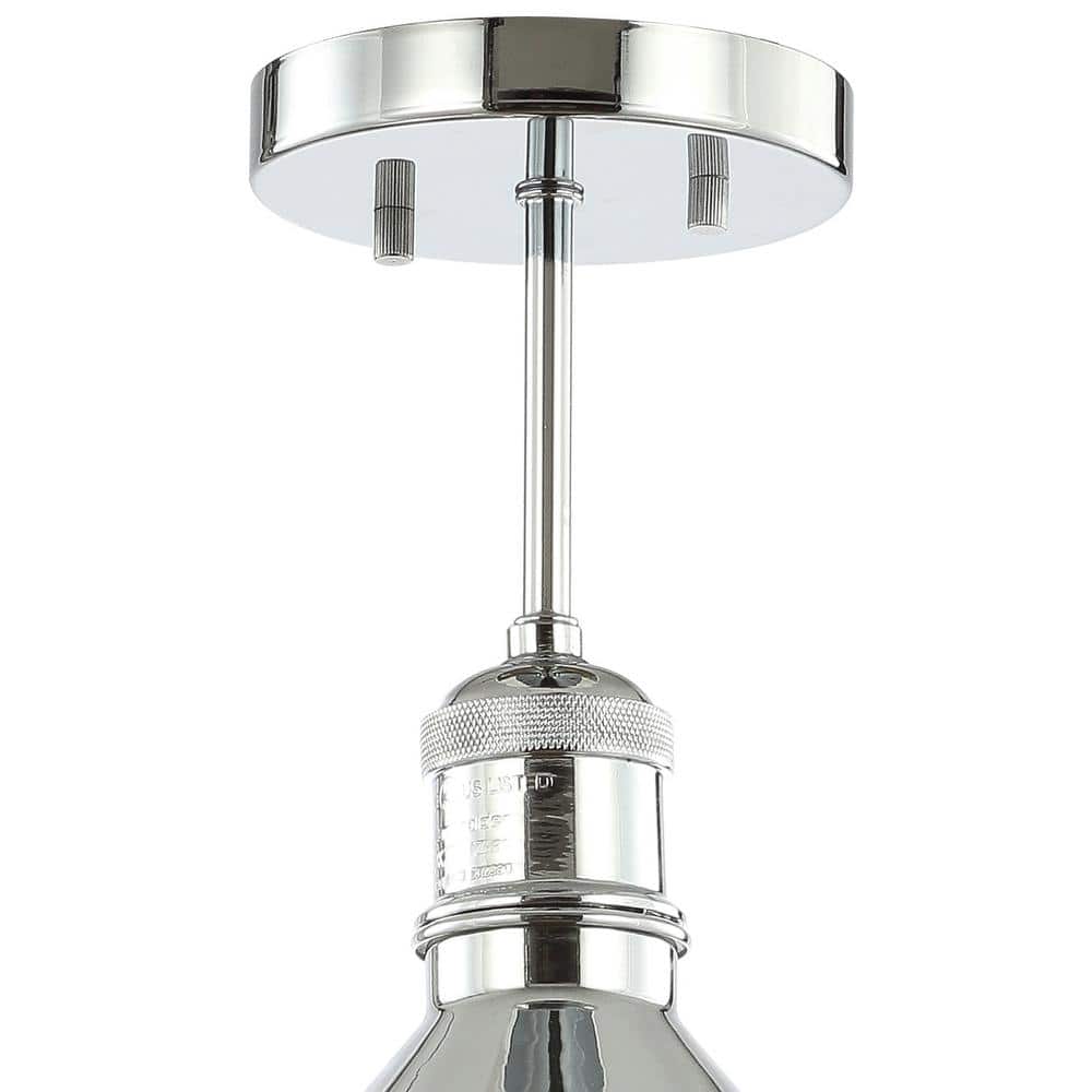 Nick 11" Chrome Metal LED Semi-Flush Mount Ceiling Light