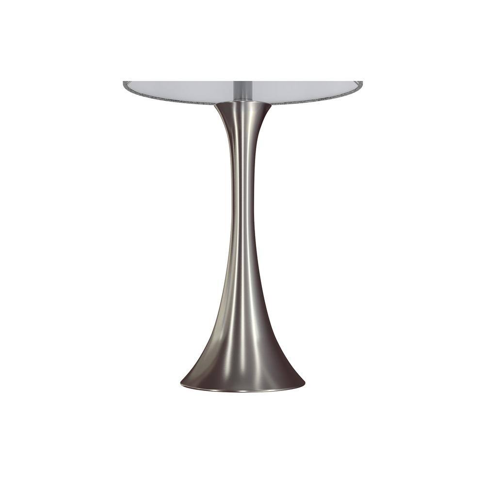 24" Black and Nickel Metal Candlestick Table Lamps Set of 2
