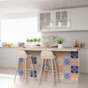 White, Blue, Orange SB42 5 in. x 5 in. Vinyl Peel and Stick Tile (24 Tiles, 4.17 sq. ft./Pack)