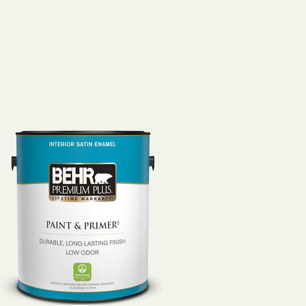 BEHR PREMIUM PLUS 1 gal. #W-B-510 Frosted Juniper Satin Enamel Low Odor Interior Paint & Primer