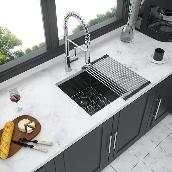 Xzkai 15 in. Undermount Single Bowl 10 in. Deep Stainless Steel