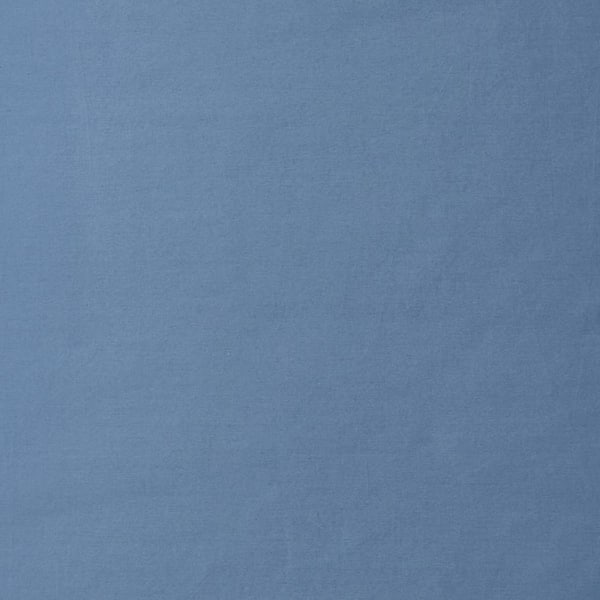 The Company Store Company Cotton Percale Porcelain Blue Solid 300-Thread Count Oversized Queen Deep Pocket Flat Sheet