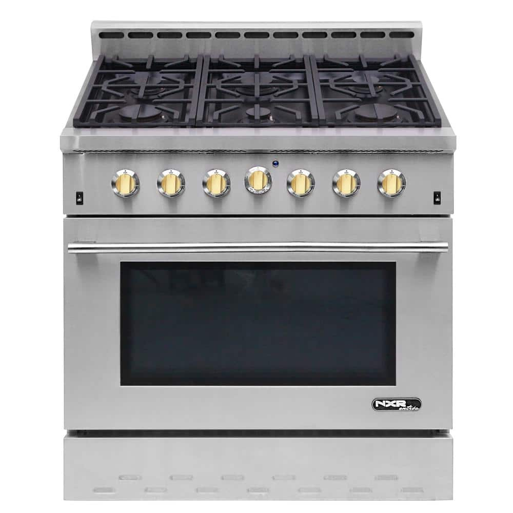 Nxr Entree 36 In 55 Cu Ft Professional Style Liquid Propane Range With Convection Oven In 3094