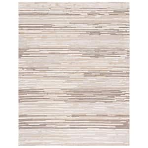 Martha Stewart Natural/Beige 8 ft. x 10 ft. Abstract Striped Area Rug