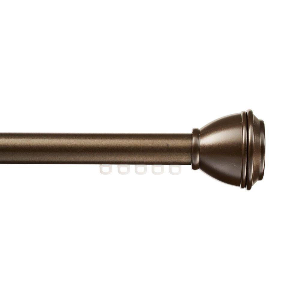 Tekno Pro 84 in. Non Adjustable 1.125 in. Diameter Traverse Curtain Rod with Blaze Finial in Oil Rubbed Bronze price history on PriceWatchPro