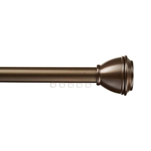 Tekno Pro 108 in. Non Adjustable 1.125 in. Diameter Traverse Curtain Rod with Blaze Finial in Oil Rubbed Bronze