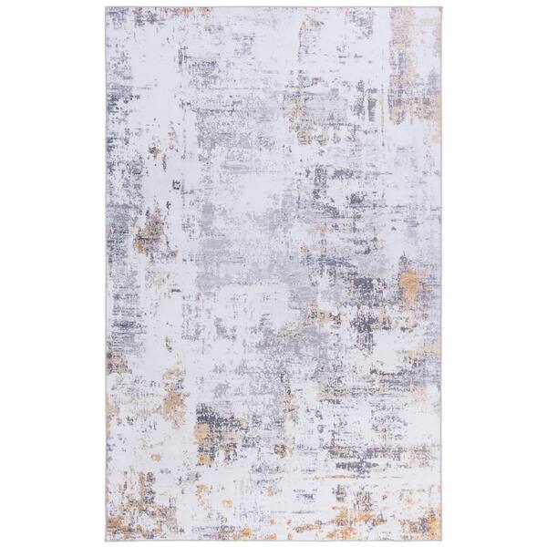 SAFAVIEH Tacoma Gray/Gold Doormat 3 ft. x 5 ft. Marble Area Rug