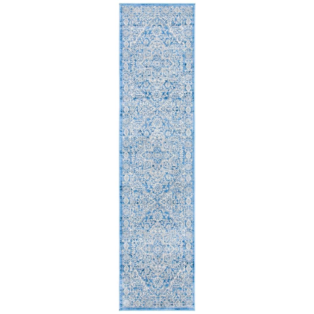 Brentwood Ivory/Navy 2 ft. x 16 ft. Distressed Border Medallion Runner Rug price history on PriceWatchPro