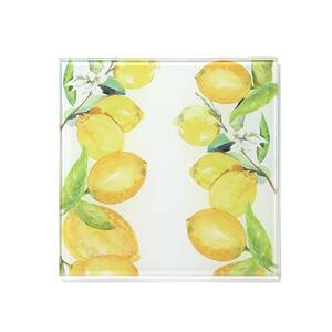 Lemon Branches Set Of 4 Glass Coasters 4 x 4 in.