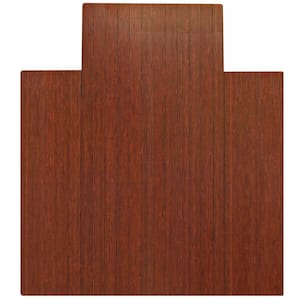 Standard Dark Brown Mahogany 44 in. x 52 in. Bamboo Roll-Up Office Chair Mat with Lip