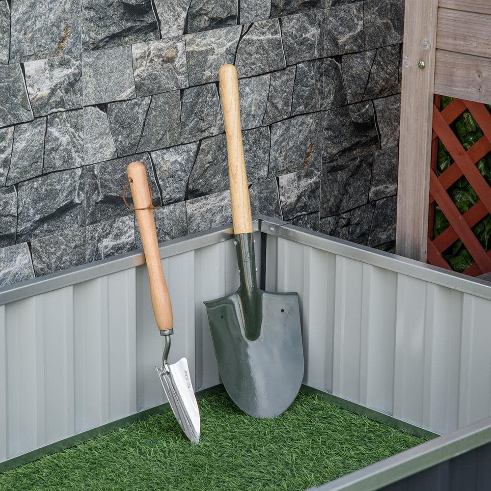 Large Dark Gray Metal Raised Garden Bed for Outdoor Spaces