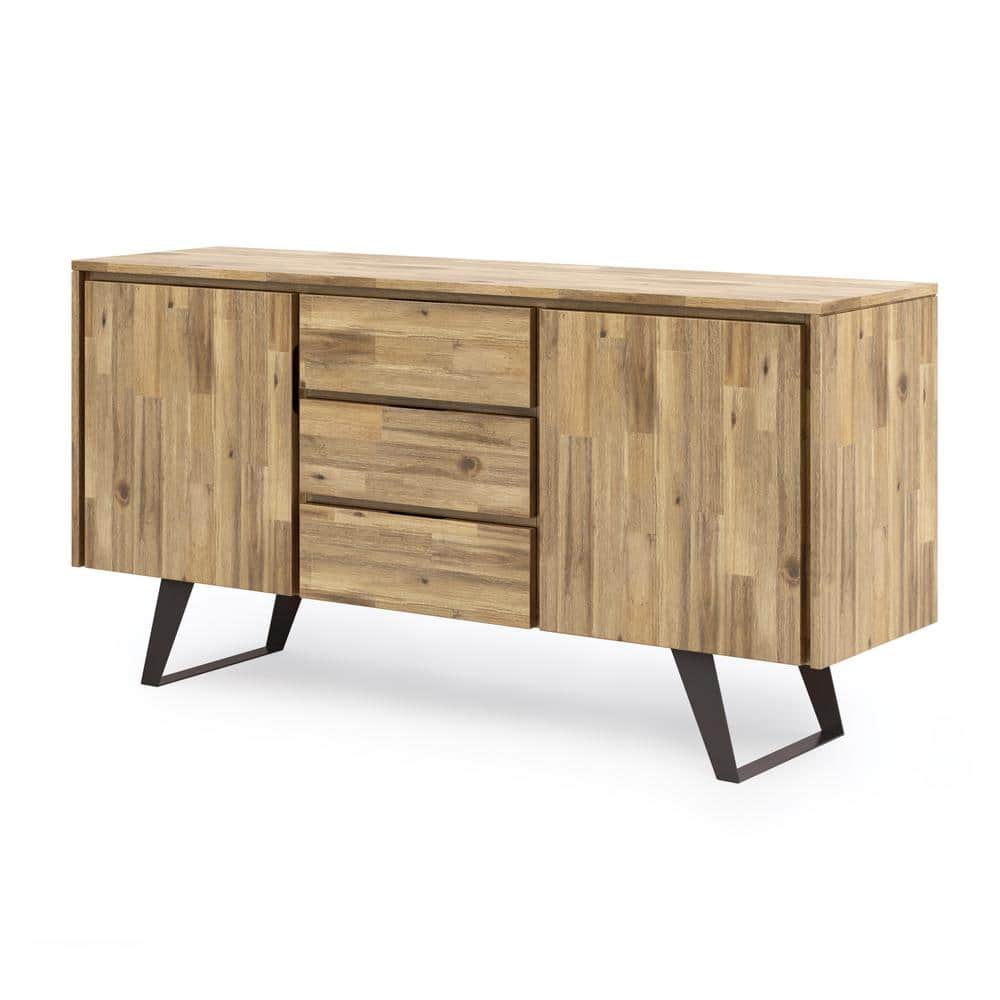 Lowry Golden Wheat Solid Acacia and Metal Industrial Sideboard Buffet