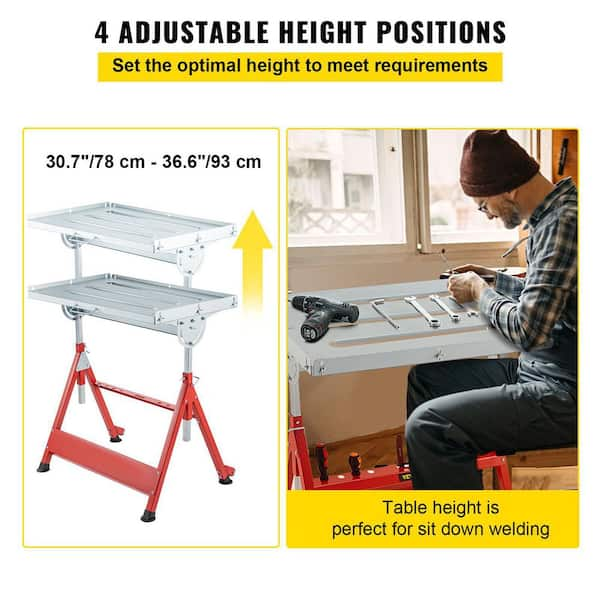 Height of on sale welding table