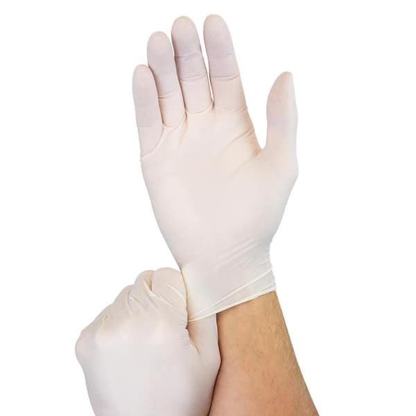 HDX 100 Count Disposable Latex Gloves SZM 432202 The Home Depot