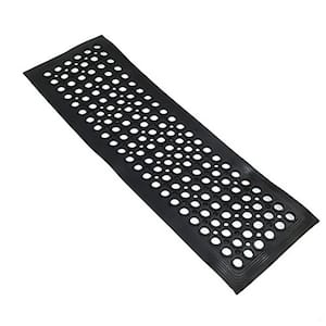Waterproof, Low Profile Non-Slip Indoor/Outdoor Rubber Stair Treads, 10 in. x 30 in. (Set of 5), Black Holes
