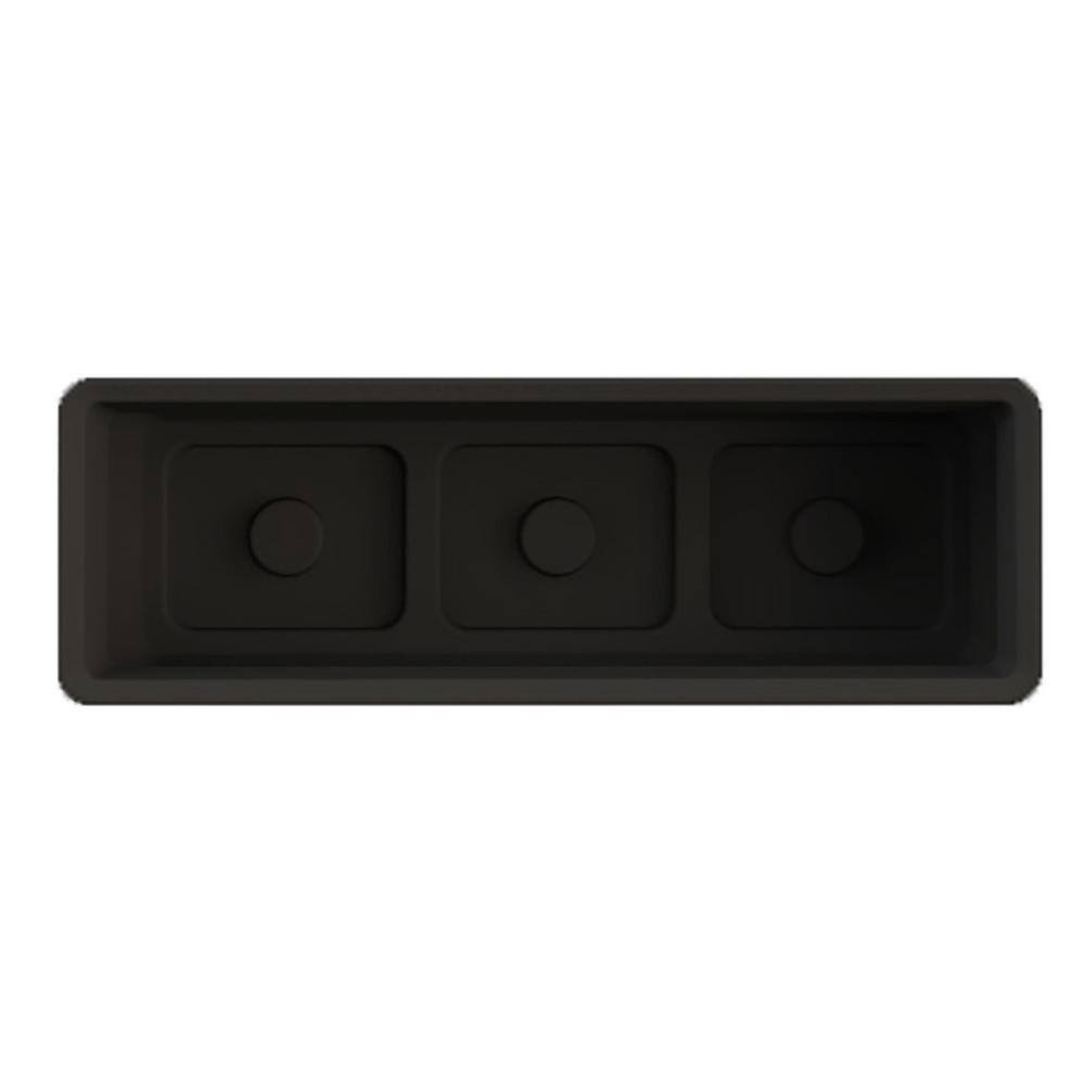 Black Rectangular Polyethylene Indoor/Outdoor Planter