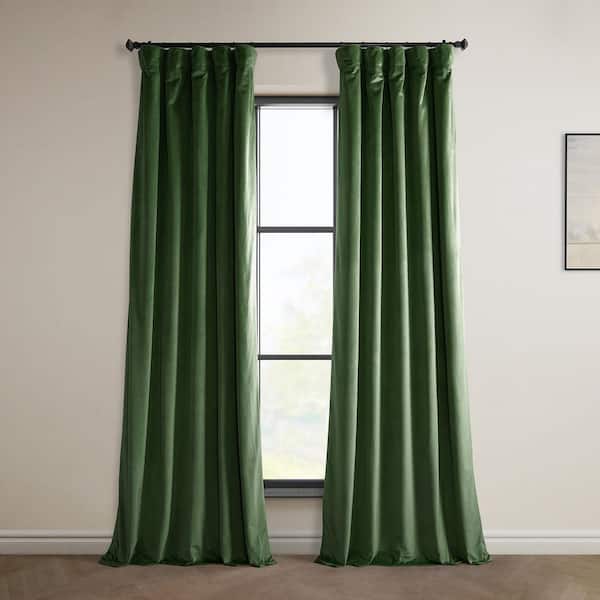 Exclusive Fabrics & Furnishings Eden Green Velvet Rod Pocket Room
