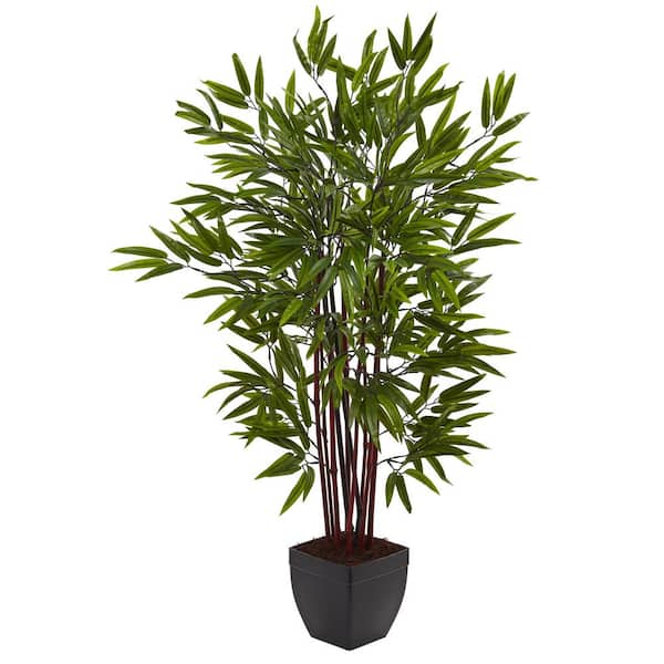 Nearly Natural 4 ft. Artificial Bamboo Silk Tree with Planter